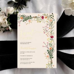 Invitation En Aluminium Bohème champ de fleurs sauvages printemps doux 16
