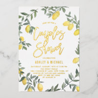 Boho Aquarelle Citron Wreath Couples Douche