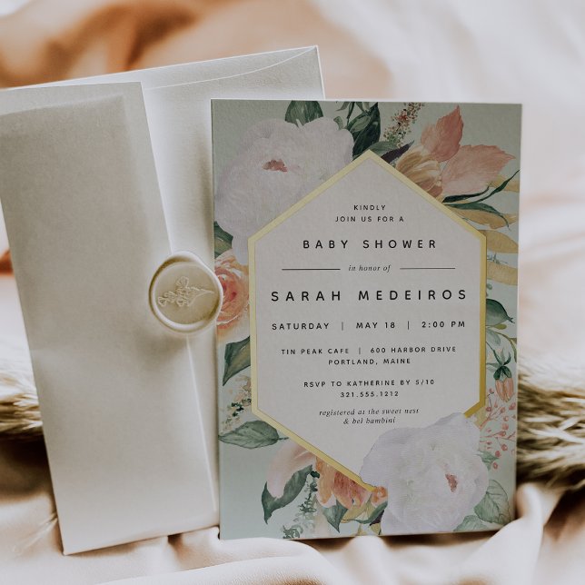 Invitation En Aluminium Boho Blooms Baby shower Floral Moderne (Créateur téléchargé)