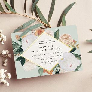 Invitation En Aluminium Boho Blooms Floral Bridesservantes Déjeuner ou bru