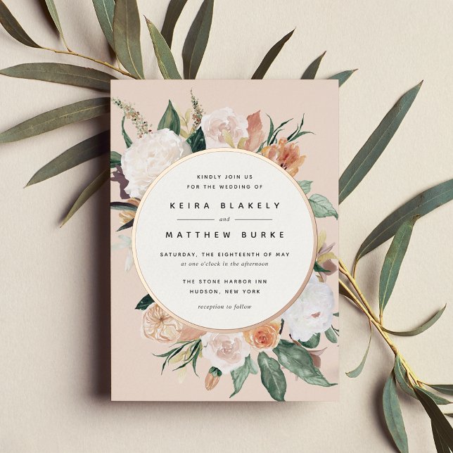 Invitation En Aluminium Boho Blooms Mariage Floral moderne (Créateur téléchargé)