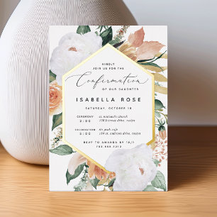 Invitation En Aluminium Boho Blooms Moderne Floral Confirmation