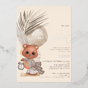 Invitation En Aluminium Boho Chic On Peut Bearly Wait Baby shower