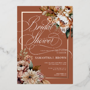 Invitation En Aluminium Boho Chic Watercolor Fleurs Fête des mariées d'aut