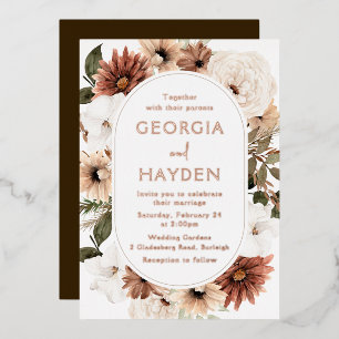 Invitation En Aluminium Boho Floral Frame Mariage Real