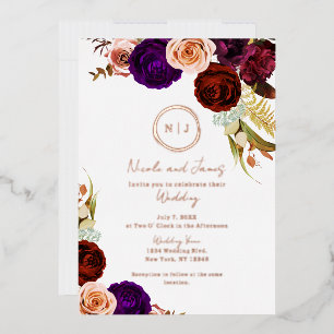 Invitation En Aluminium Boho Floral Glam Moderne Minimal Mariage Photo