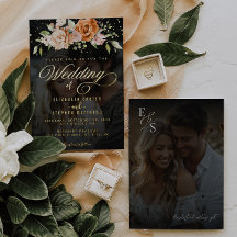 Boho Floral Orange and Blush Pink Photo Mariage