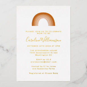 Invitation En Aluminium Boho les années 70 Rainbow Terracotta Baby shower
