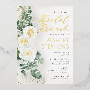 Invitation En Aluminium Boho Rose Blanche Florale Brunch de Mariage Euca