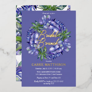 Invitation En Aluminium Boho Tropical Feuilles Peri Brunch nuptial vert