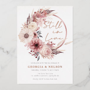 Invitation En Aluminium Boho Wreath Toujours Dans L'Amour Mariage Vow Reno