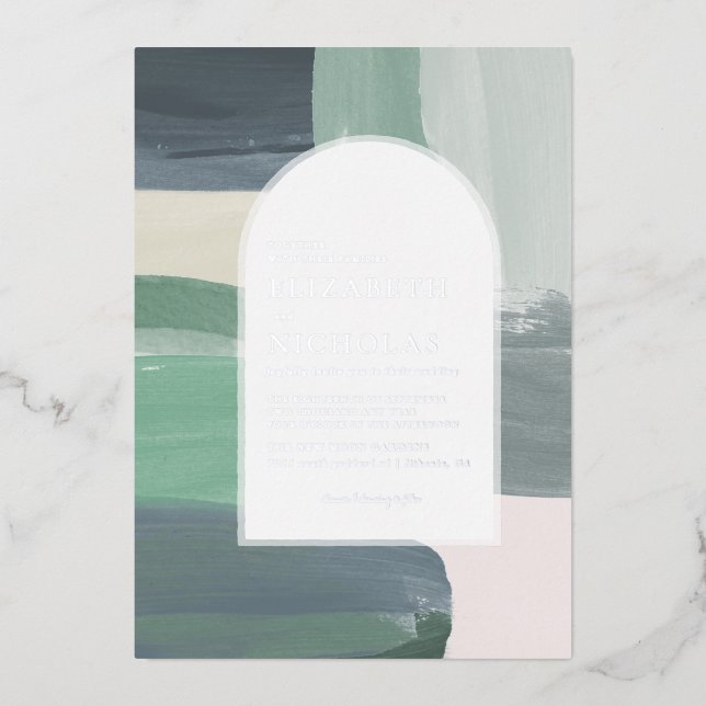 Invitation En Aluminium Bord de mer Ocean Glass | Mariage Boho (Recto)