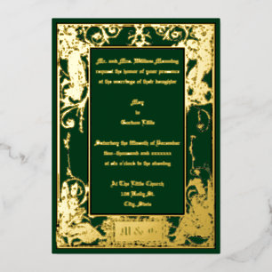 Invitation En Aluminium Bordure Art Nouveau Vintage Fées Musicales