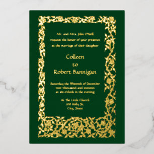 Invitation En Aluminium Bordure de vigne florale Art Nouveau par Walter Cr