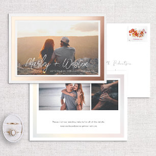 Invitation En Aluminium Bordure en gras Noms manuscrits Photo Enregistrer 