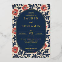 Bordure Florale Élégante Navy