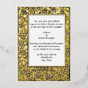 Invitation En Aluminium Bordure florale vintage William Morris Kelmscott
