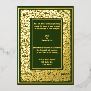 Invitation En Aluminium Bordure vintage arts & crafts fleurs et nids d'ois