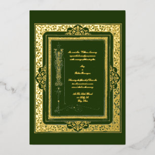 Invitation En Aluminium Bordure vintage de l'ère victorienne Walter Crane 