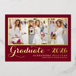 Invitation En Aluminium Bourgogne Promotion 2026 Collage de photos Remise