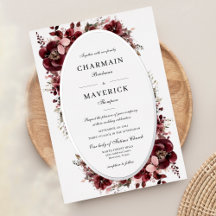 Bourgogne Rose Floral Mariage Argent
