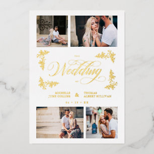 Invitation En Aluminium Branches chic Collage tendance Mariage 4 Photos