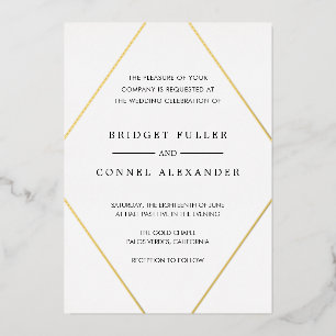 Invitation En Aluminium Bridget Mariage moderne géométrique