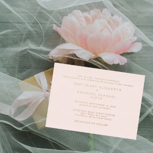 Invitation En Aluminium Brouille Rose Mariage Gold Foil