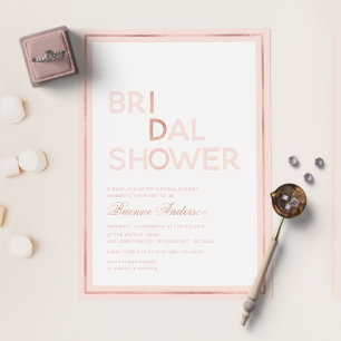Invitation En Aluminium Brousse & Rose Gold Foil Pressé I Do Fête des mari