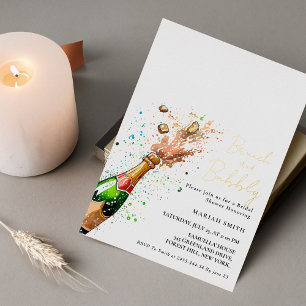 Invitation En Aluminium Brunch Et Champagne Pétillant Shower De Mariée