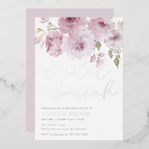 Invitation En Aluminium Brunch nuptial de Fête des mariées blush et argent