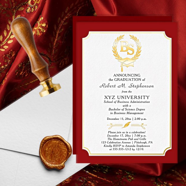Invitation En Aluminium BS - Baccalauréat en sciences Diplôme College (Créateur téléchargé)