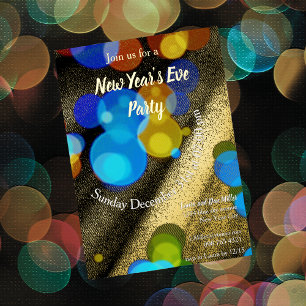 Invitation En Aluminium Bulle multicolore pour la fête du Nouvel An