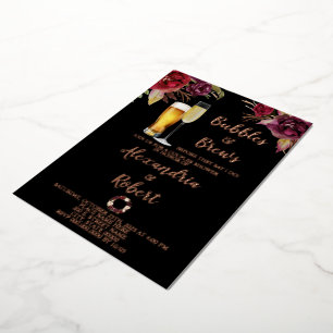 Invitation En Aluminium Bulles & Brews Couples Wedding shower Rose Or