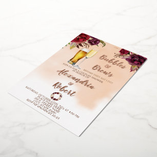 Invitation En Aluminium Bulles & Brews Couples Wedding shower Rose Or