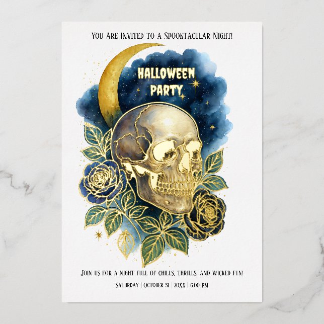 Invitation En Aluminium Bureau d'affaires Communauté Halloween Déplaisant (Recto)