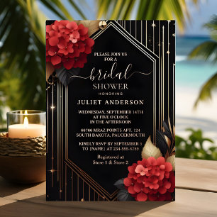 Invitation En Aluminium By Garden Diamond Rouge Noir Et Or Mariage Shower