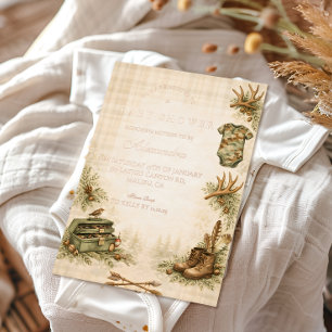 Invitation En Aluminium Cadeau de Baby Shower Little Hunter Woodland