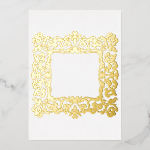 Invitation En Aluminium Cadre baroque doré orné vierge 