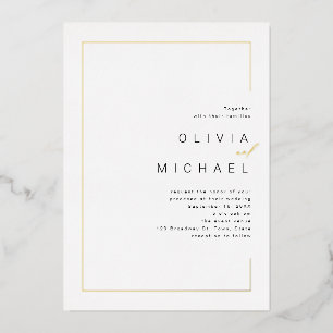 Invitation En Aluminium Cadre chic moderne mariage photo minimaliste