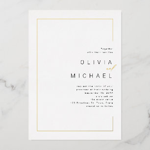 Invitation En Aluminium Cadre chic moderne minimaliste mariage photo