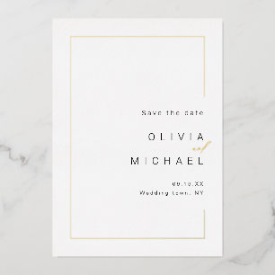 Invitation En Aluminium Cadre chic moderne photo minimaliste enregistrer l