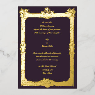 Invitation En Aluminium Cadre de mariage baroque rococo avec fruits et fle