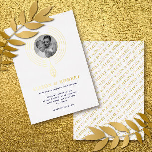 Invitation En Aluminium Cadre d'inspiration bijouterie et photo mariage bl