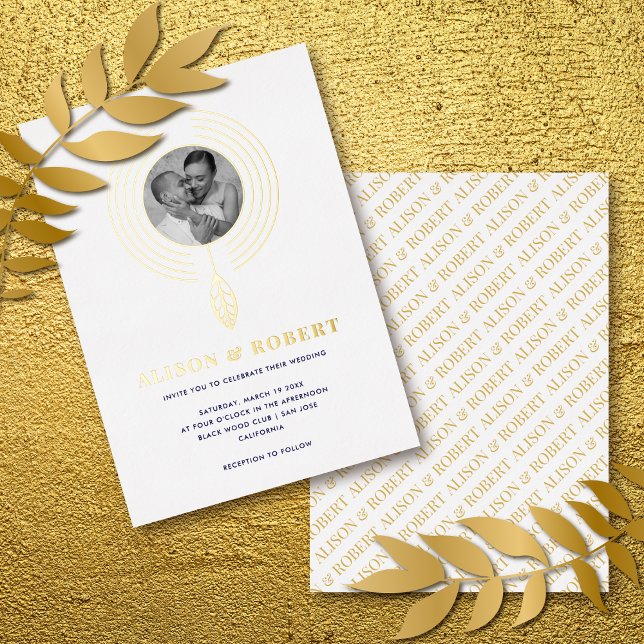 Invitation En Aluminium Cadre d'inspiration bijouterie et photo mariage bl (Créateur téléchargé)