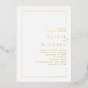 Invitation En Aluminium Cadre moderne chic minimaliste photo mariage papie