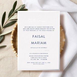 Invitation En Aluminium Cadre Moderne et Simple Mariage Islamique