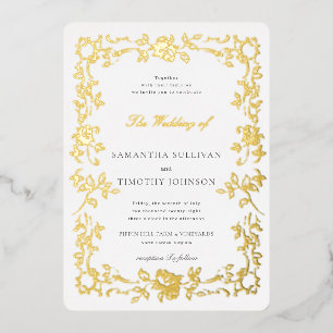Invitation En Aluminium Cadre vintage de mariage d'art fin romantique fran