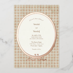 Invitation En Aluminium Cadre vintage et carreaux