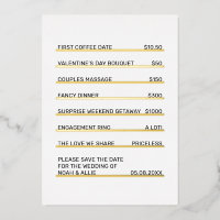 Café Menu Plaisir unique Enregistrer la date